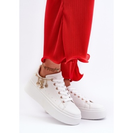 Platformsneakers dam med hängen, vit Tivissa 2
