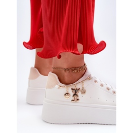 Platformsneakers dam med hängen, vit Tivissa 2