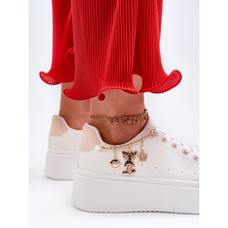 Platformsneakers dam med hängen, vit Tivissa 2