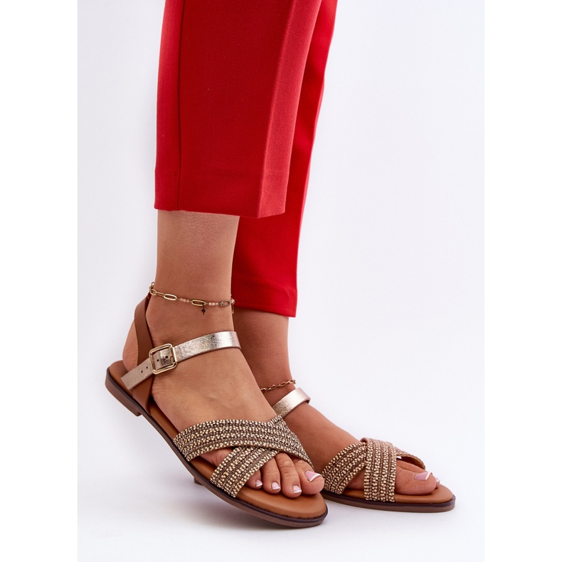 S.Barski MY923 Platta sandaler för kvinnor, brun 2