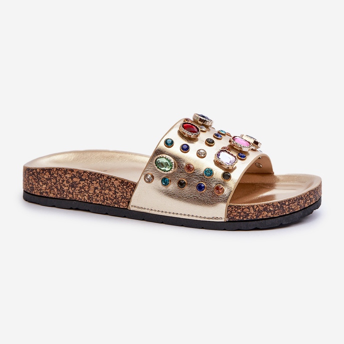 Damflip-flops med dekorationer S.Barski MY122 Guld gyllene 1
