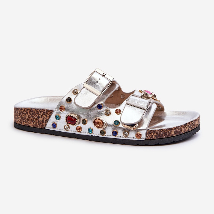 Dekorerade damflipflops med spännen S.Barski MY121 Silver 1