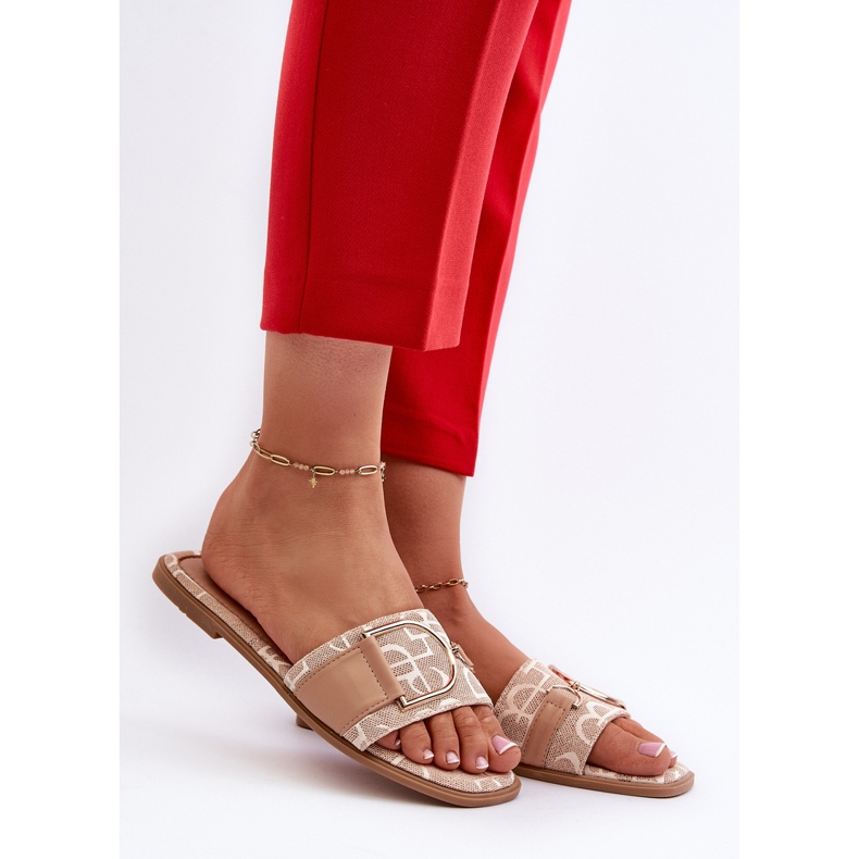 Blanka damflip-flops med beige tådekoration 2