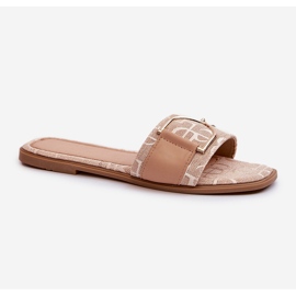 Blanka damflip-flops med beige tådekoration 1