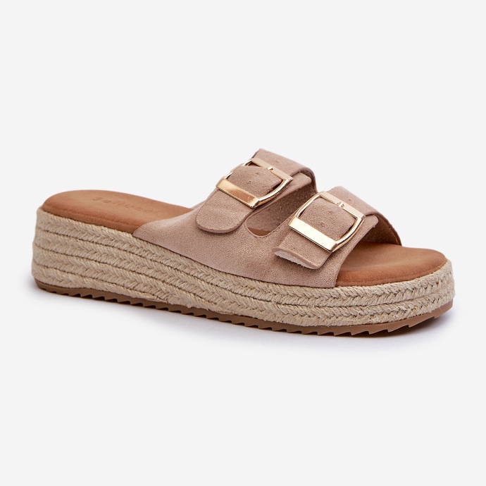 Damflip-flops med flätad Eco Mocka Beige Zaloemi 1
