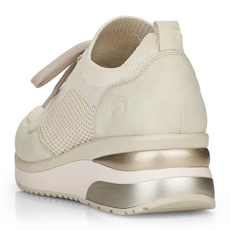 Bekväma damsportskor med kil, beige Remonte D2406-60 2