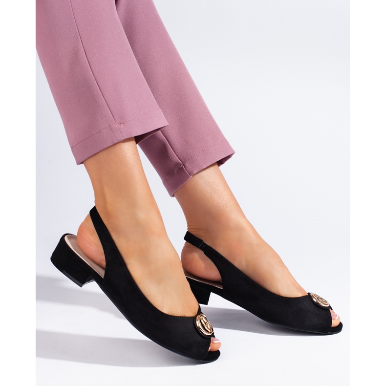 Svarta mockasandaler för kvinnor 1