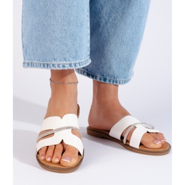 Eleganta vita flip-flops för kvinnor 1