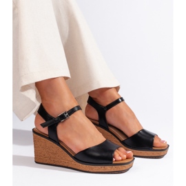 Svarta kilasandaler för kvinnor från Sergio Leone 1