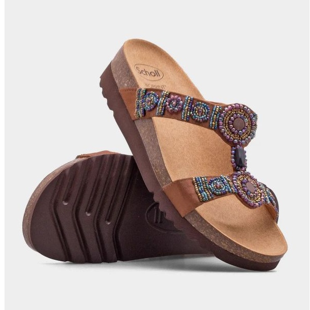 Scholl New Bogota Wedge F26607-1011 flipflops brun 1