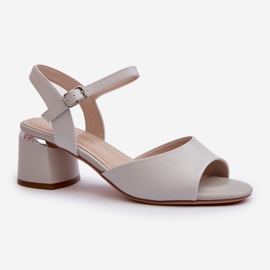 Lågklackade damsandaler Eco-läder Sergio Leone SK876 Grå 1