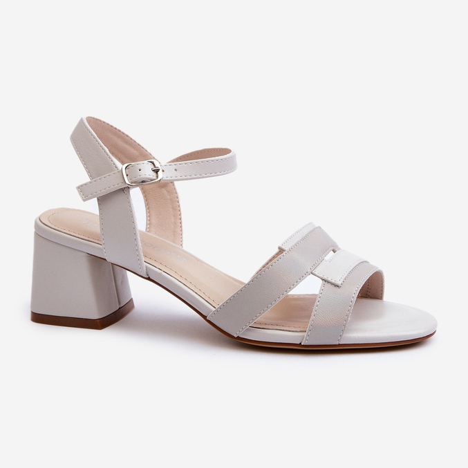 Högklackade damsandaler gjorda av ekologiskt läder Sergio Leone SK894 Grå 1