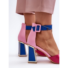 Eleganta högklackade damsandaler, rosa Rosazara 1