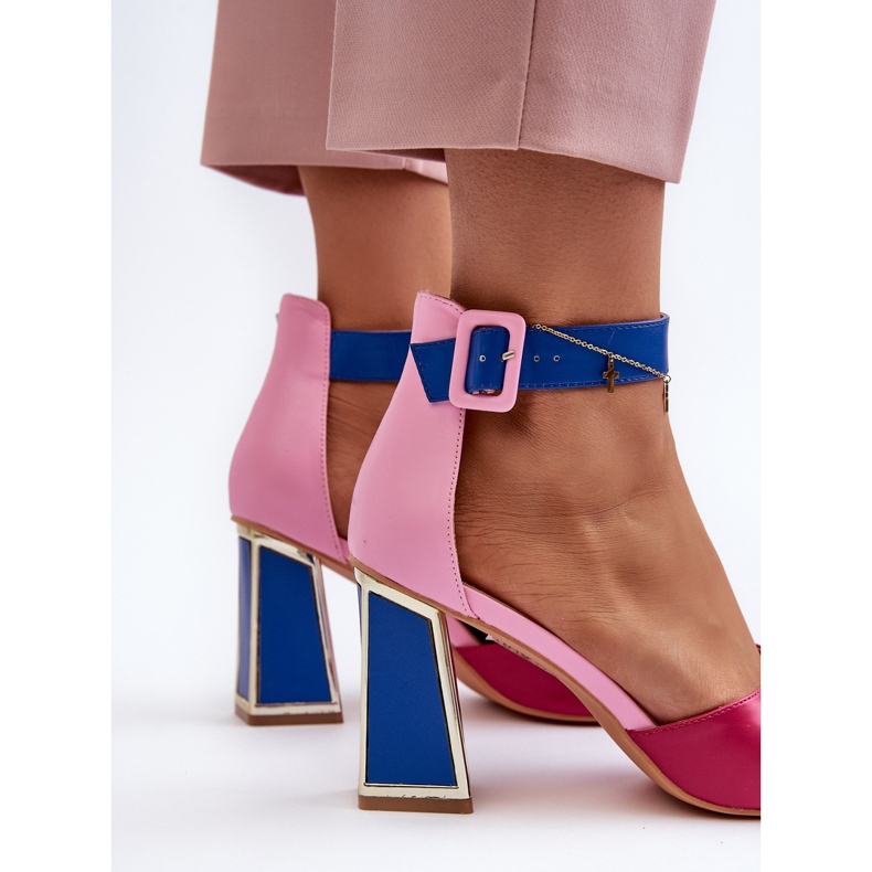 Eleganta högklackade damsandaler, rosa Rosazara 1