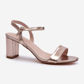 Champagne Glindra sandaler med hög klack gyllene 1