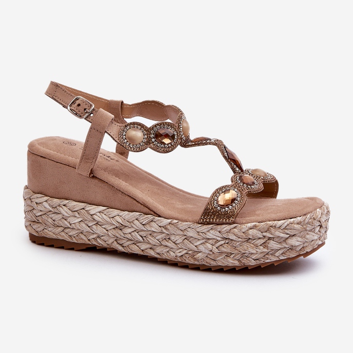 Damsandaler med flätning S.Barski MY291 Beige 1