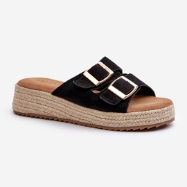 Damflip-flops med flätad ekomocka svart Zaloemi 1