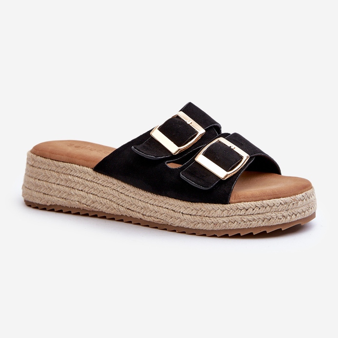 Damflip-flops med flätad ekomocka svart Zaloemi 1