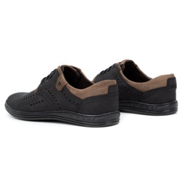 Polbut Läderskor för män 402 sommar svart med brun 5