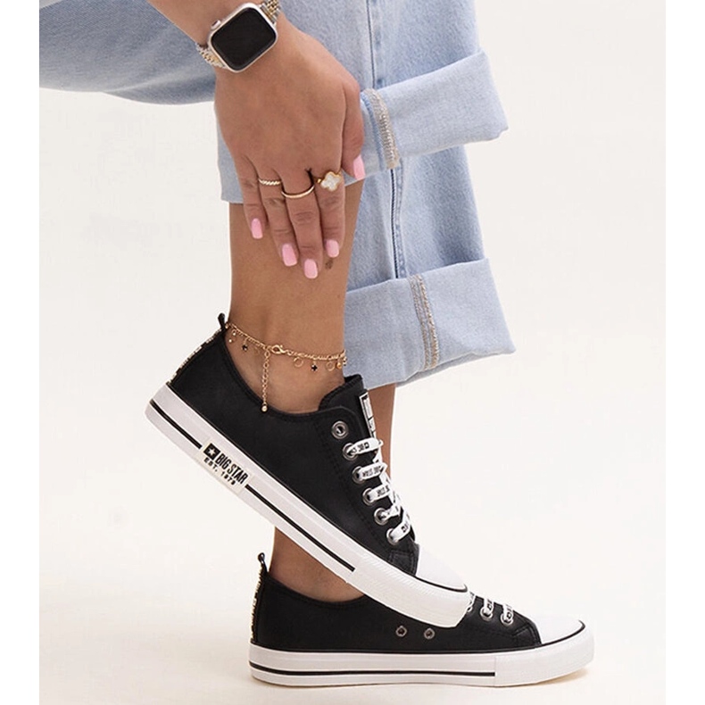 Svarta eko läder sneakers Big Star KK274096 1