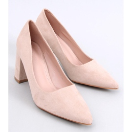 Clairay Beige pumps med bred häl 1