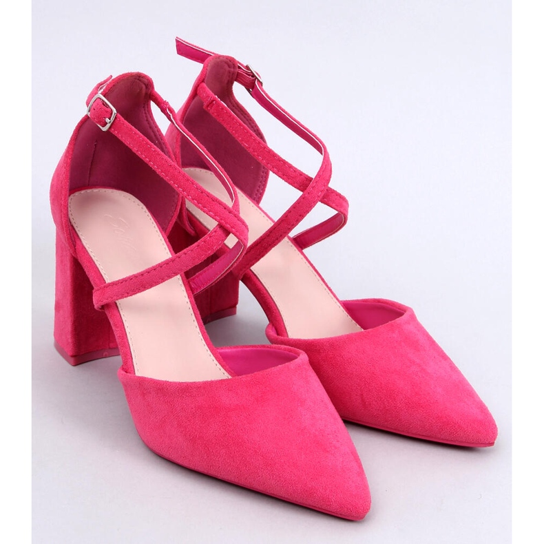 Thois Fuchsia cross-strap pumpar rosa 1