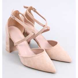Thois Beige cross-strap pumps 1