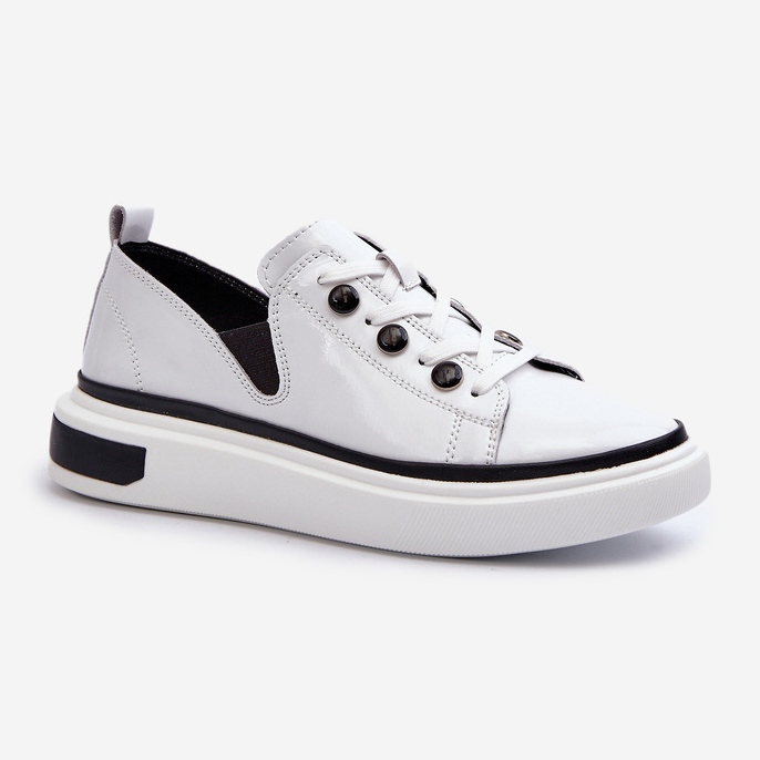 S.Barski Sneakers i lackskinn D&amp;A LR535 Vit 1