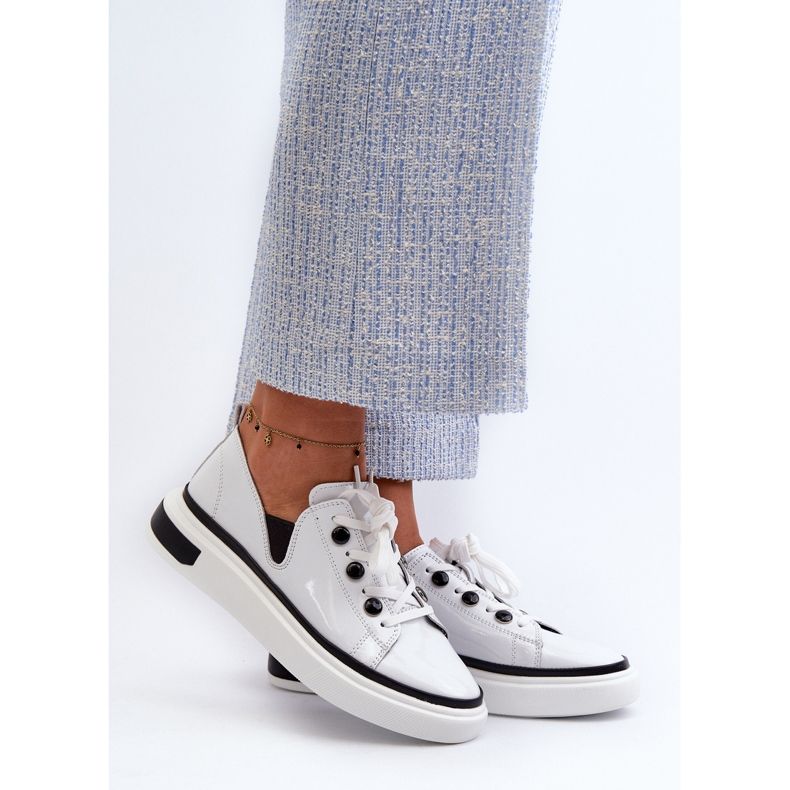 S.Barski Sneakers i lackskinn D&amp;A LR535 Vit 2