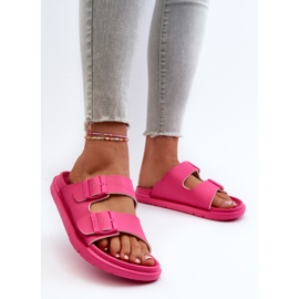 Lättviktsflip-flops för damer med spännen Big Star NN274A754 Fuchsia rosa 3