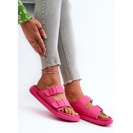 Lättviktsflip-flops för damer med spännen Big Star NN274A754 Fuchsia rosa 8