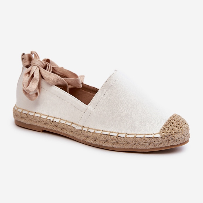 Tied Eco Leather Espadrilles Vit Ismanne 1