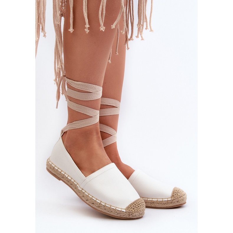 Tied Eco Leather Espadrilles Vit Ismanne 2