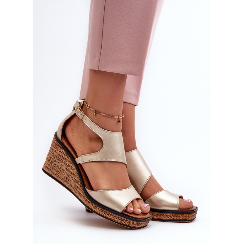 Klädersandaler för kvinnor Maciejka 06657-25 Guld gyllene 2