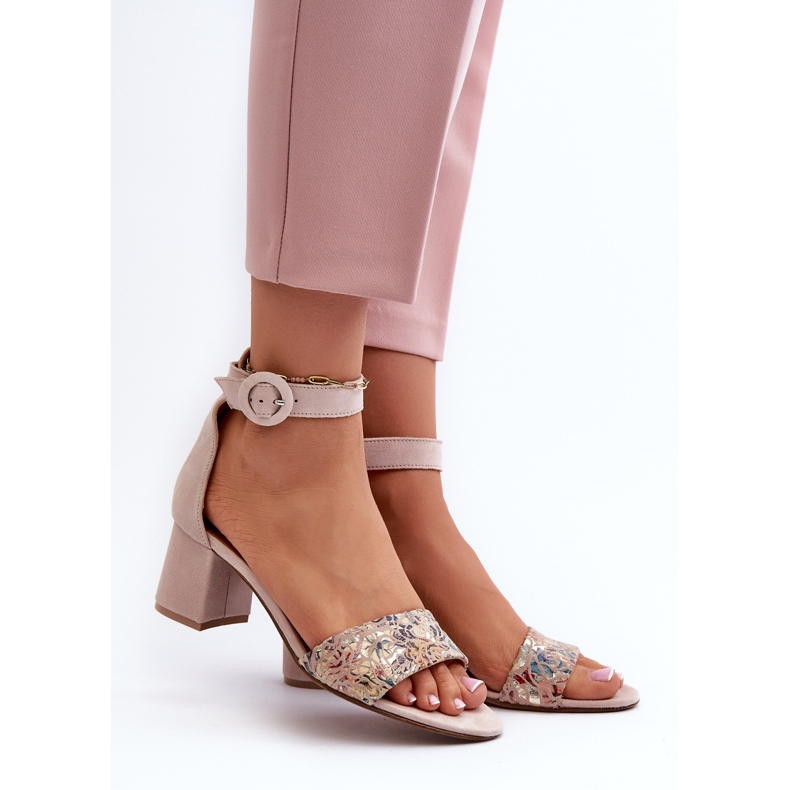 Mocka högklackade sandaler Maciejka 04141-49 Beige 2