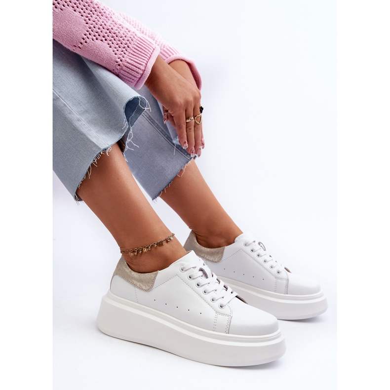 S.Barski D&amp;A Platform Sneakers dam LR568 Vit 1