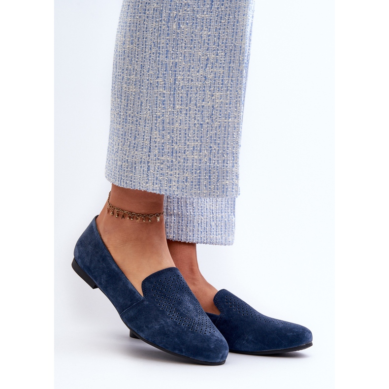 S.Barski Mocka Bekväma Mockasiner Marinblå Giovana 2