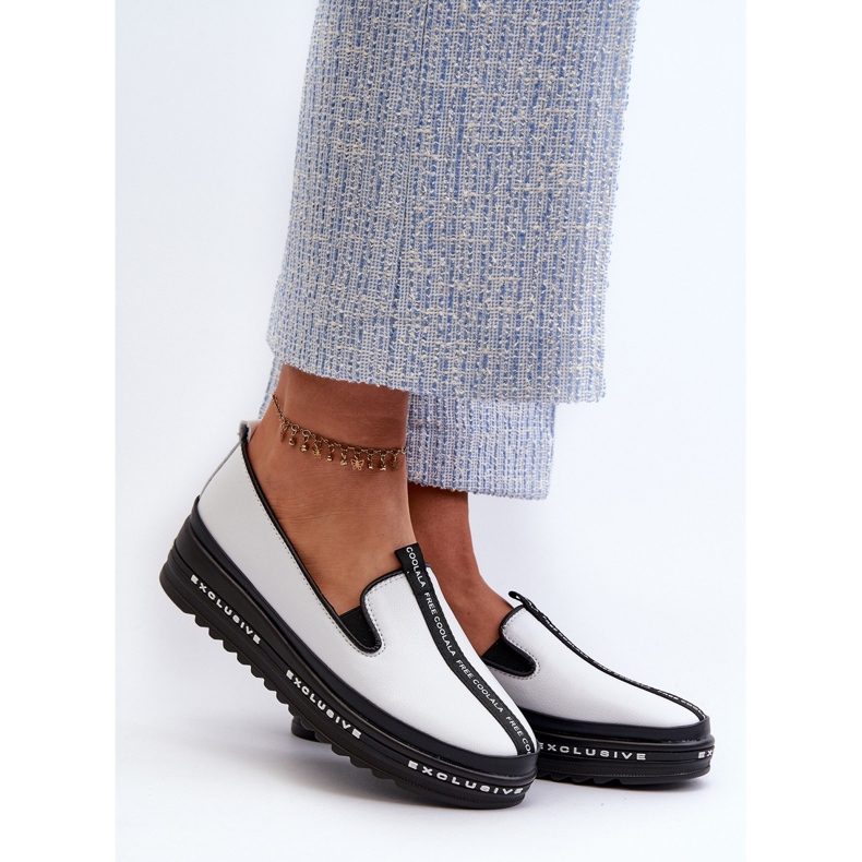 Skinnskor för kvinnor på S.Barski LR260-plattformen, vit 2