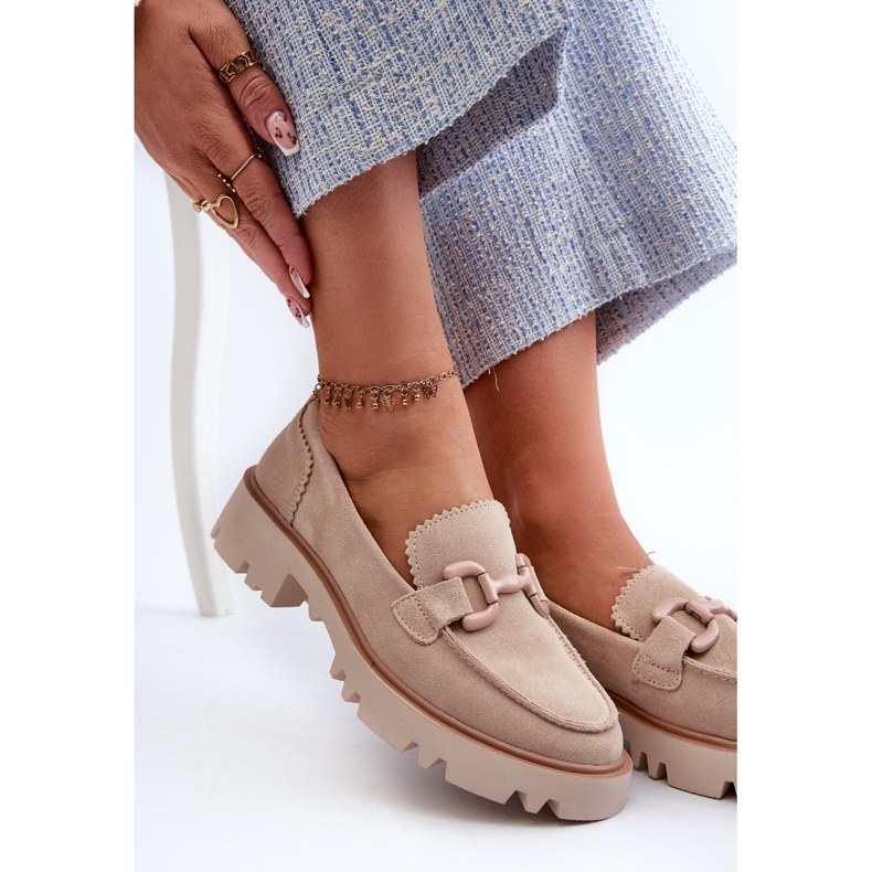 S.Barski Mocka dammockasiner med dekoration D&amp;A TW117 Beige 1