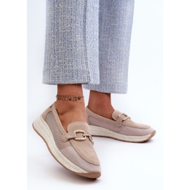 S.Barski Mockasiner för kvinnor D&amp;A TW210 Beige 2