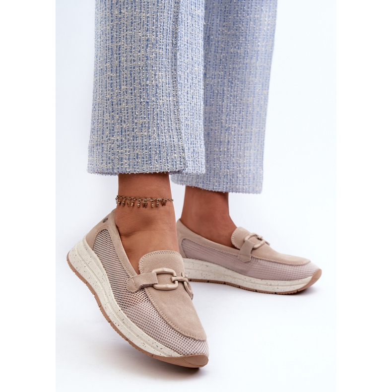 S.Barski Mockasiner för kvinnor D&amp;A TW210 Beige 2