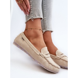 Eko-lädermockasiner för kvinnor, ljusbeige Celoria 2