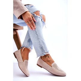 S.Barski Kvinnors mocka öppen beige 4