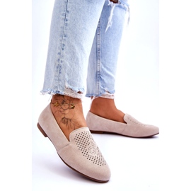 S.Barski Kvinnors mocka öppen beige 1