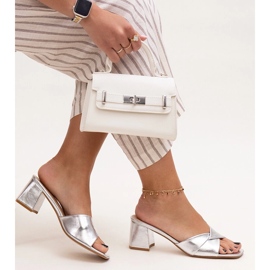 Silver Fanan flip-flops med hög klack silver- 2