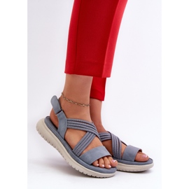 Lätta, bekväma kardborresandaler för kvinnor, blå, Ceclea 2