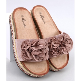 Raven Beige flipflops med en tjock, färgglad sula 1