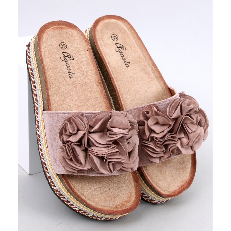 Raven Beige flipflops med en tjock, färgglad sula 1