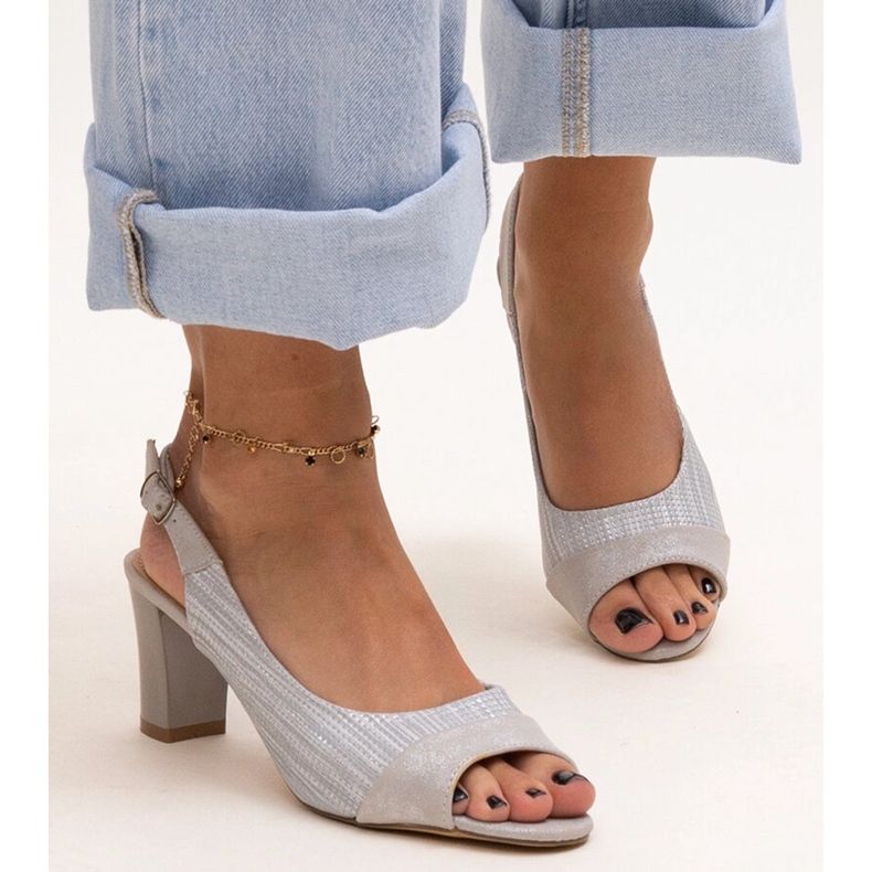 Evento Silver sandaler med Myrle lädersula grå 1