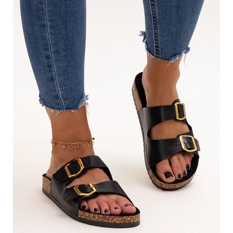 Svarta flipflops med Oline korksula 1